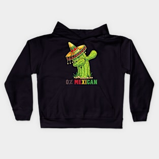 0% Mexican With Sombrero And Mustache For Cinco de Mayo Kids Hoodie